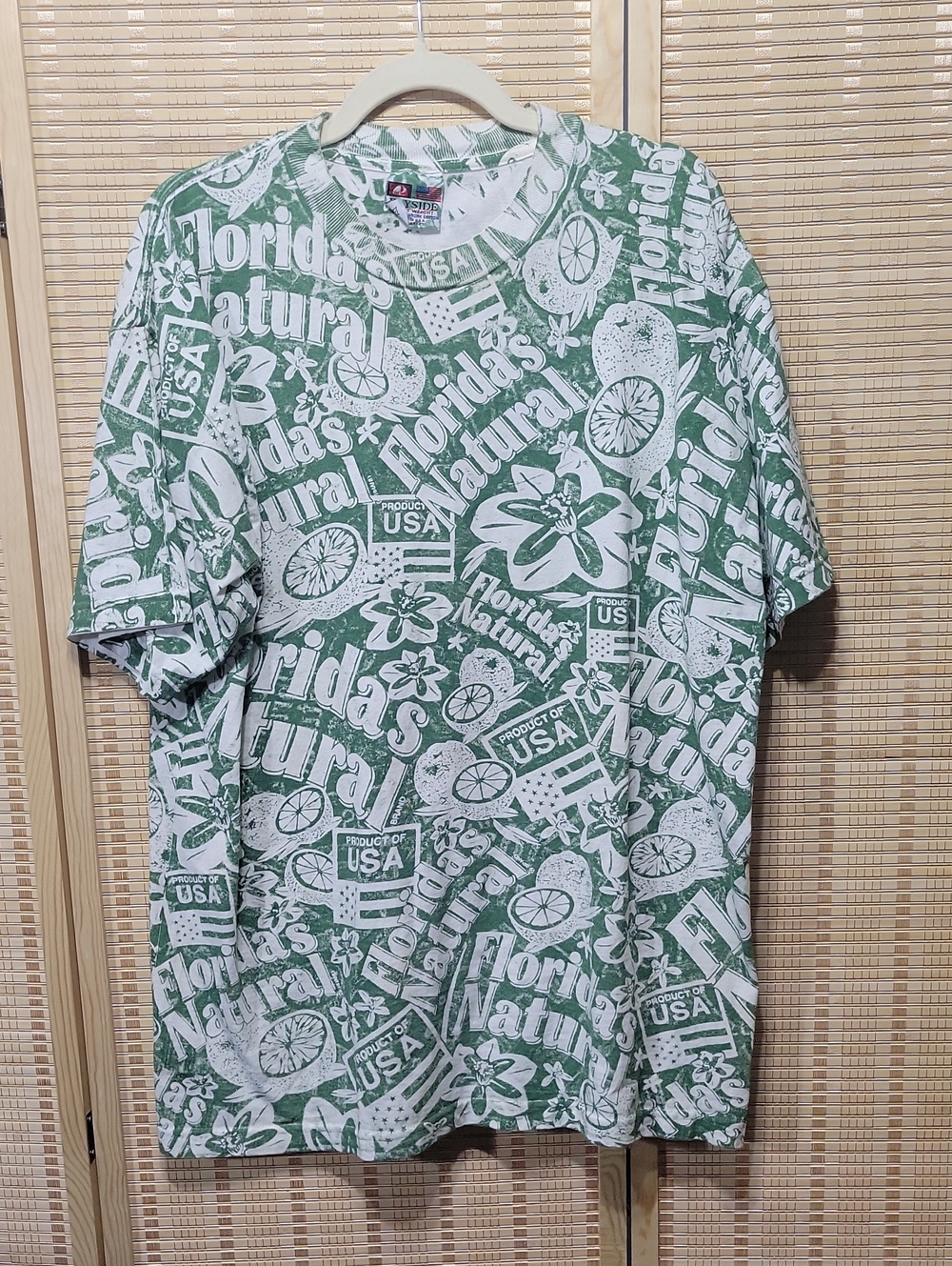 Bayside Floridas Natural Graphic Tee Green/White - XL
